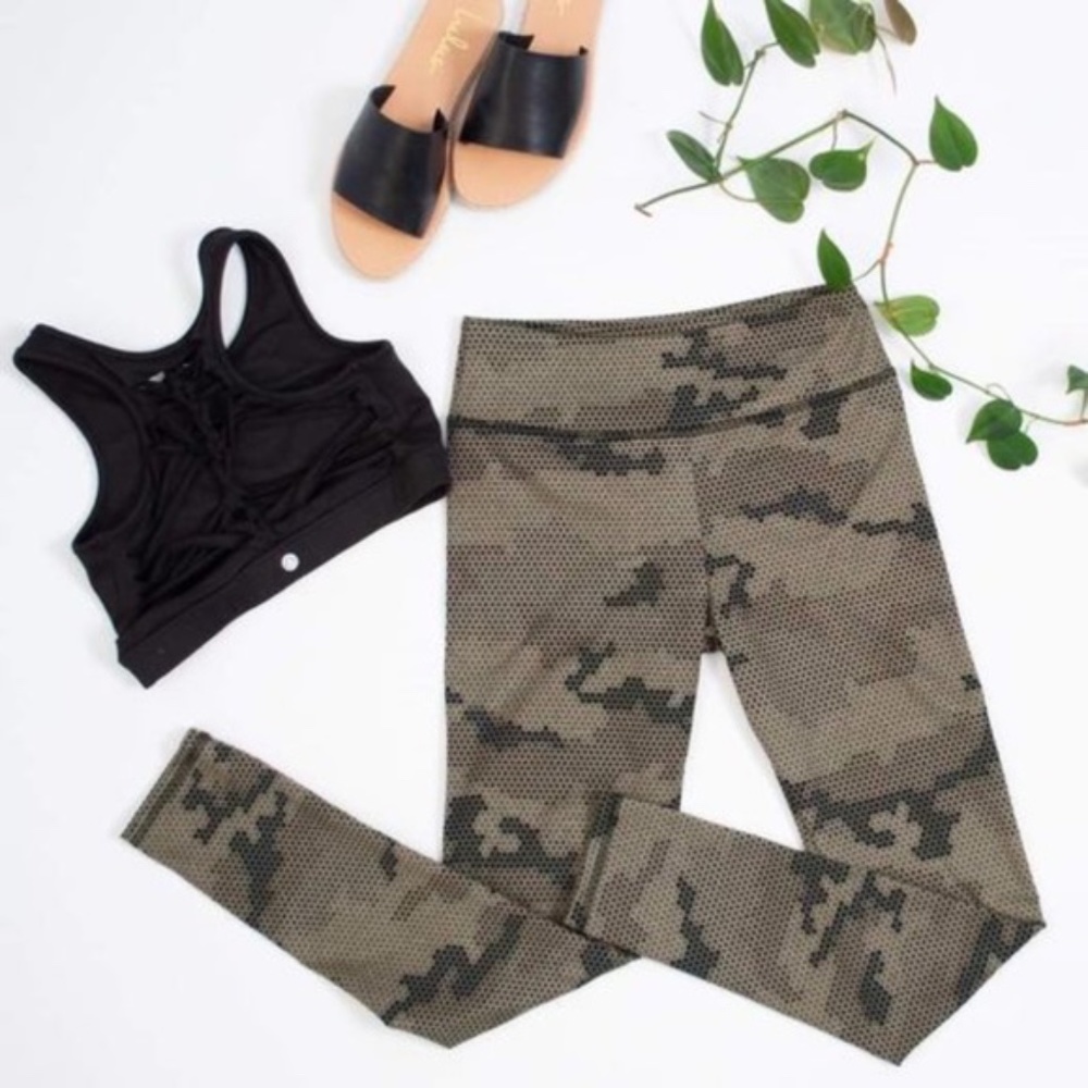 Camouflaged Print Energy Brushed Jersey Leggings - Picture 1 of 4
